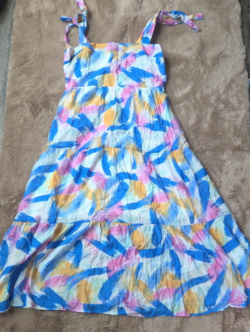 Blu Pepper Women's Maxi Dress in Blue, Yellow, Pink, White
